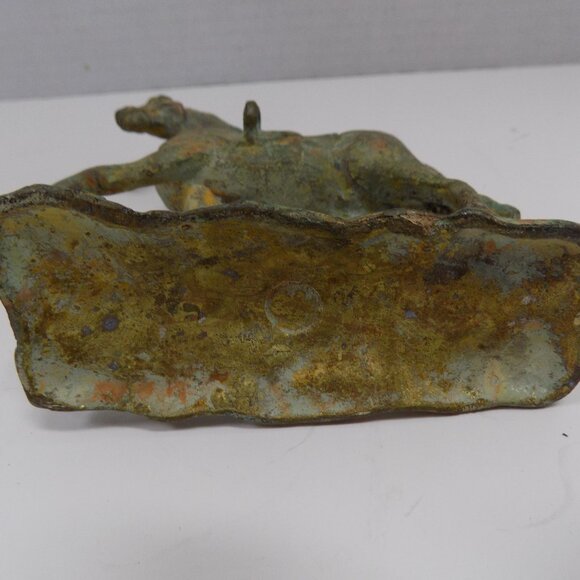 VTG CAST IRON HORSE SCULPTURE STATUE FIGURINE on Base 5x5 Solid Heavy - Picture 5 of 7